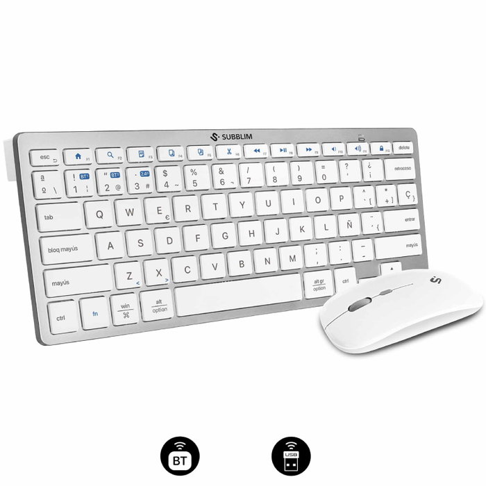 Subblim Combo Multidispositivo Compacto Silver - PT, Plata
